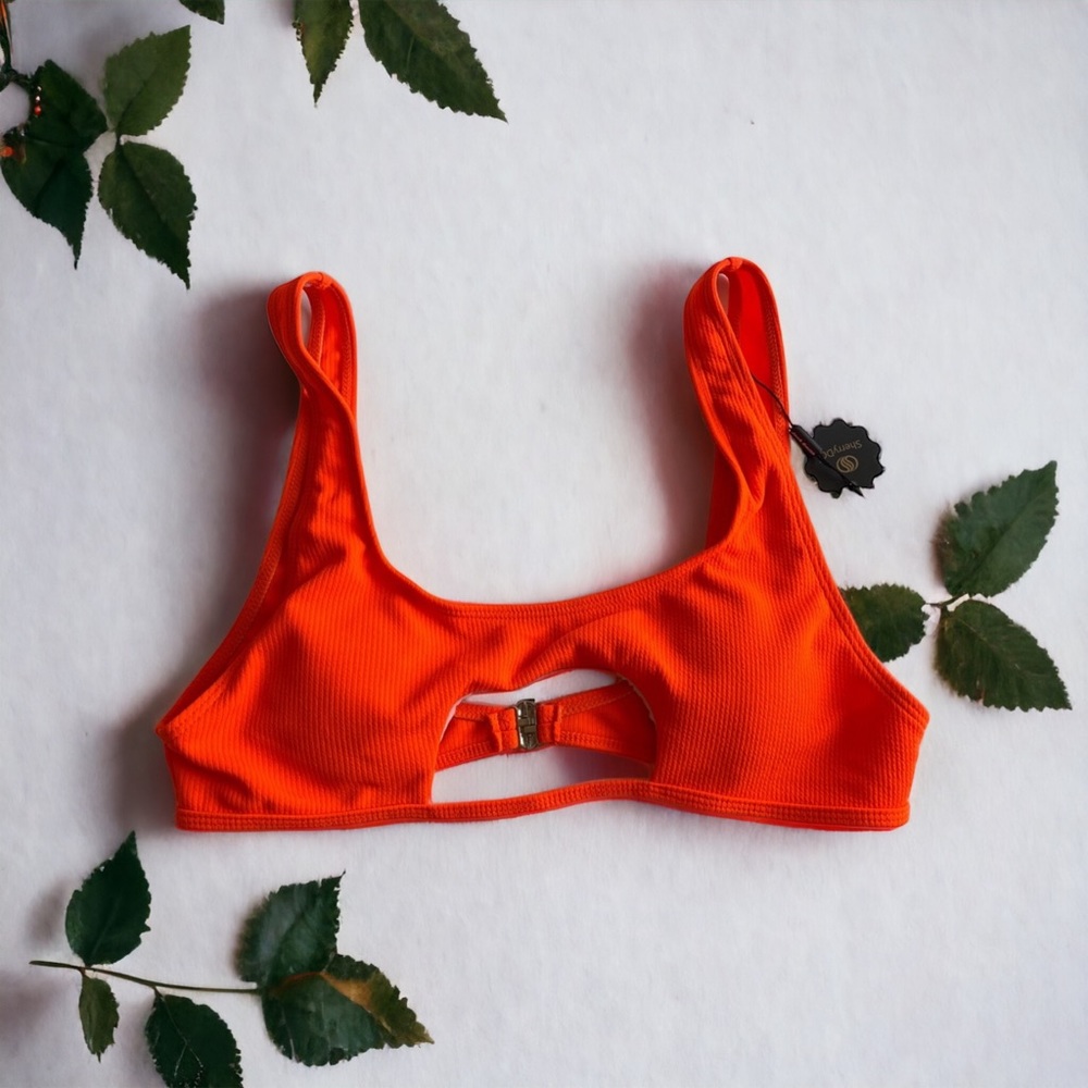 Sherry DC‎ Women’s Neon Orange Bikini Top Size XL